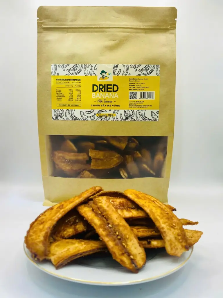 ChuốI Sấy Mè Vừng 300G /Dried Banana With Sesame
