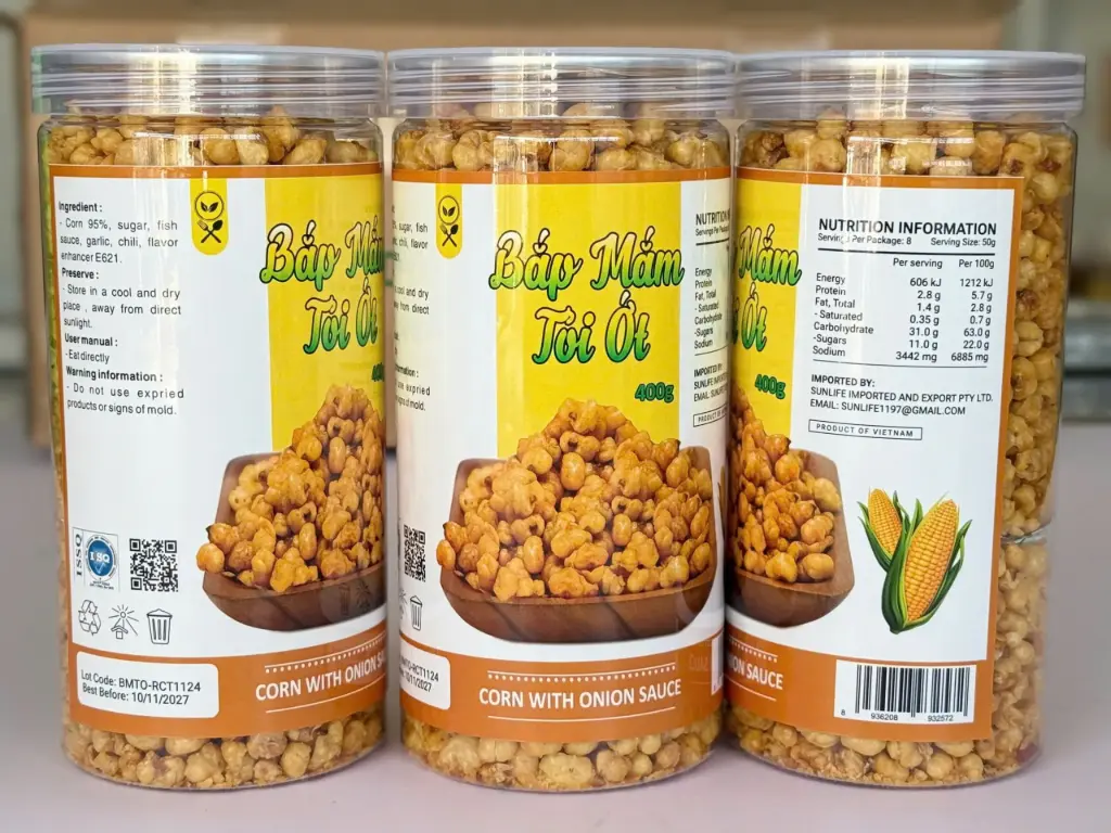Bắp Mắm Tỏi Ớt 400G /Corn With Onion Sauce
