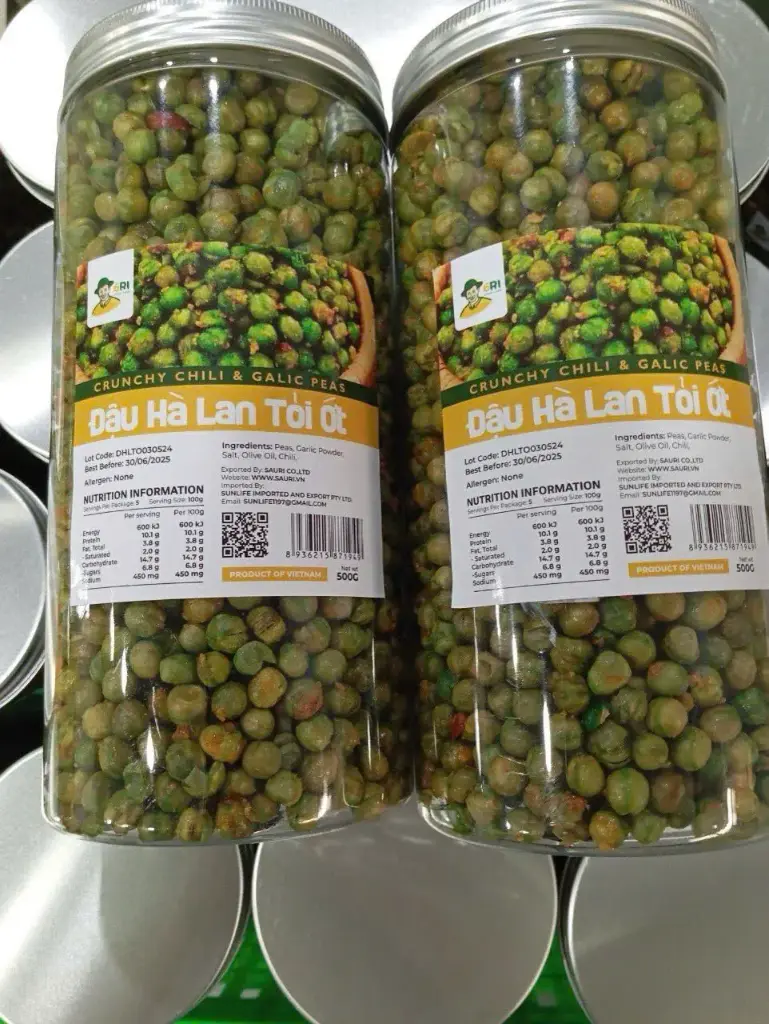Đậu Hà Lan Tỏi Ớt 500G /Crunchy Chilli & Garlic Peas