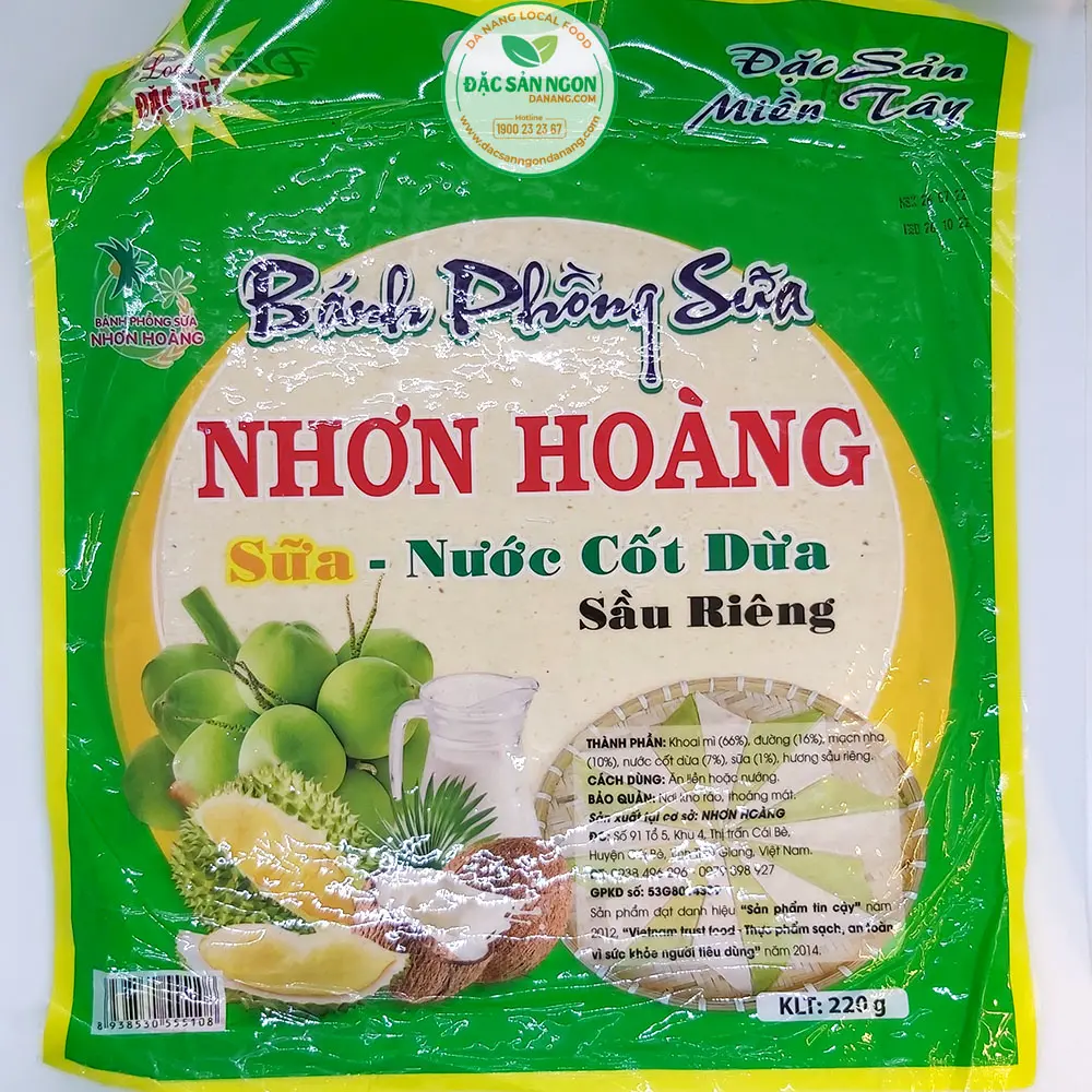 Bánh Phồng Sữa Sầu Riêng 400G /Durian Rice Paper