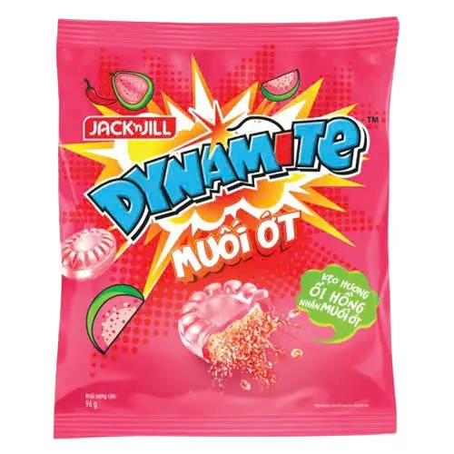 [DNM-OHMO-96] Kẹo Dynamite Big Bang Ổi Hồng Muối Ớt 96G /Mint Candy With Chilli Salt Guavua Flavor