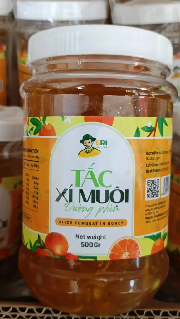 Tắc Xí Muội Đường Phèn 500G /Candied Kumquats In Rock Sugar Syrup