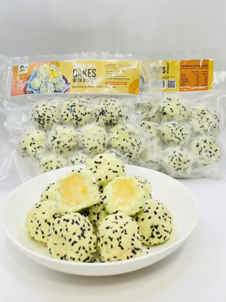 Bánh Rán Lá Dứa Sầu Riêng 500G /Sesame Ball Cakes With Durian