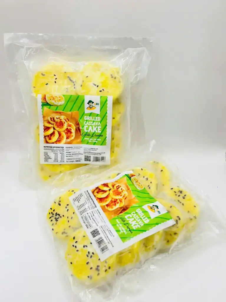 Bánh Sắn Cốt Dừa Sầu Riêng 500G /Grilled Casava Cake With Durian