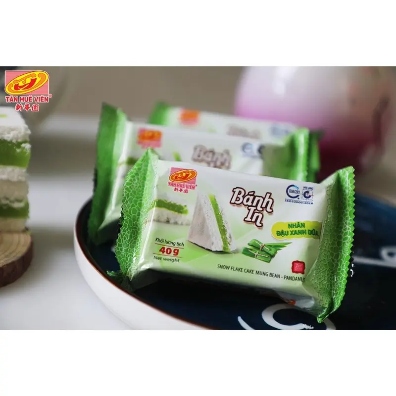 Bánh In Đậu Xanh Lá Dứa 400G /Mung Bean Pandan Snowflake Cake