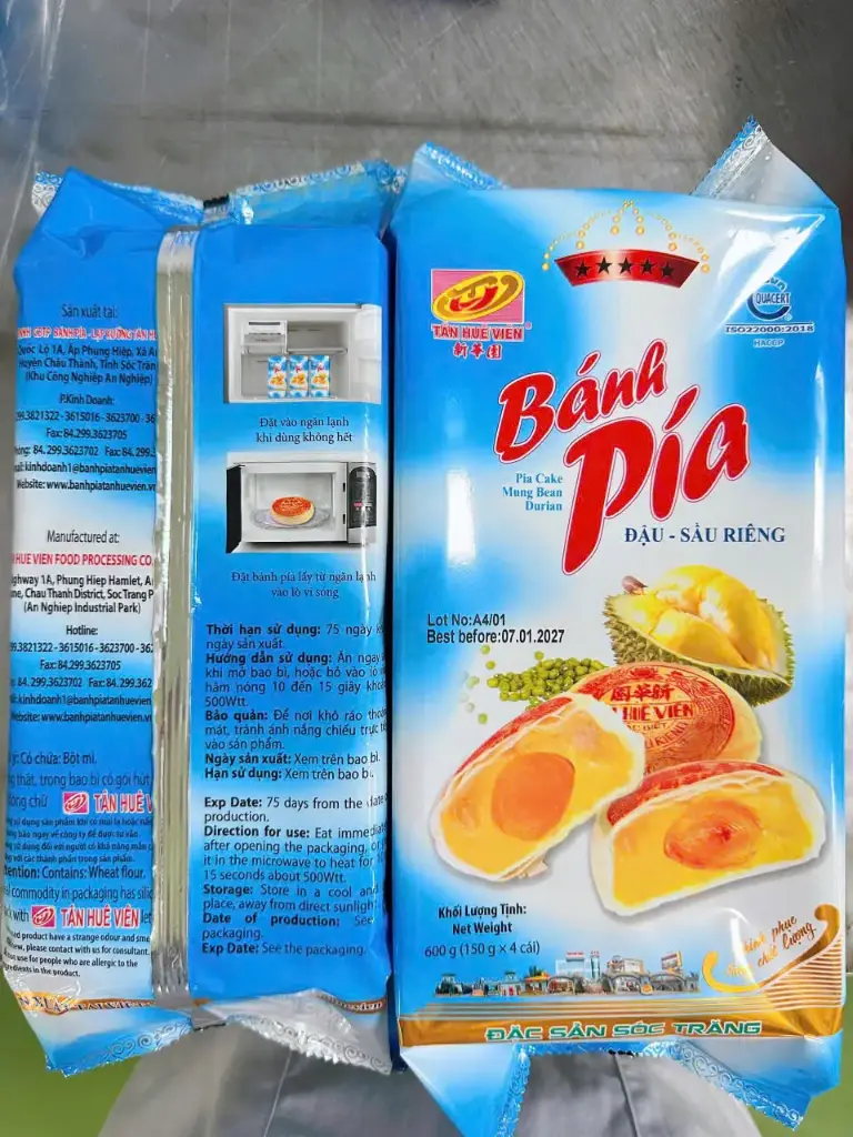 Bánh Pía 5 Sao Đậu Xanh Sầu Riêng 600G /Mung Bean Durian Pia Cake