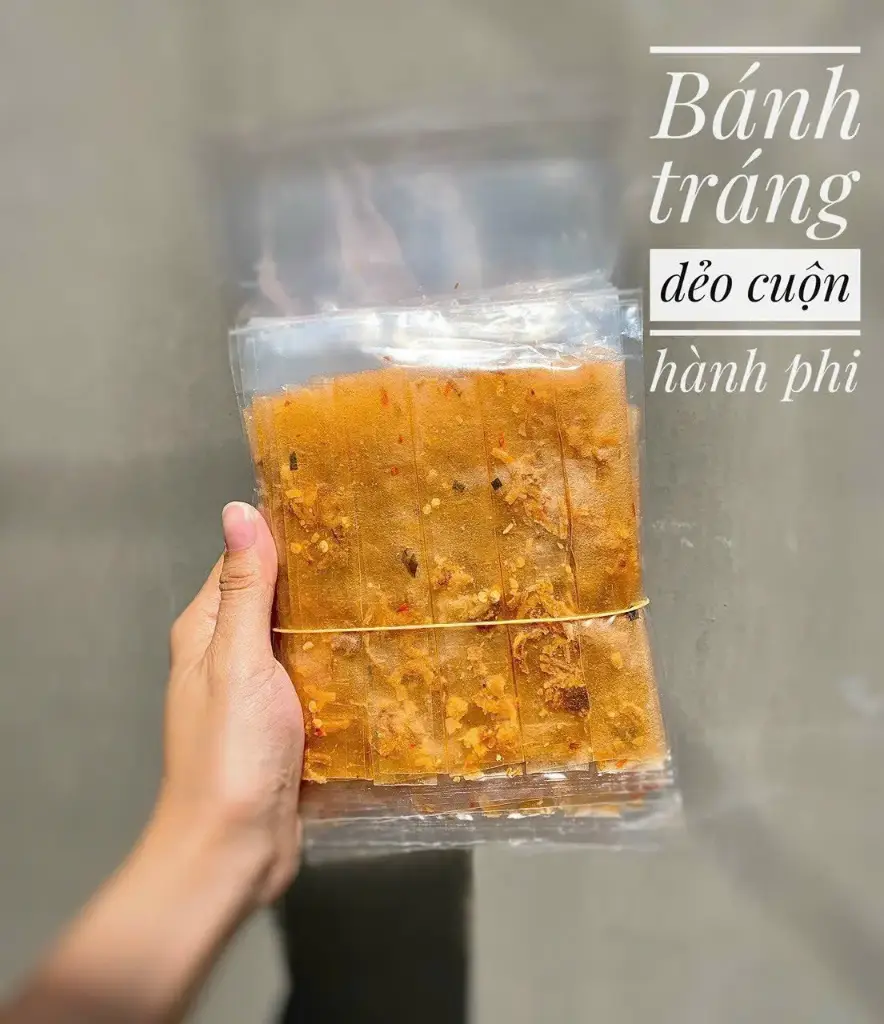 Bánh Tráng Dẻo Cuộn Hành Phi 350G /Soft Rice Paper With Dried Shallot
