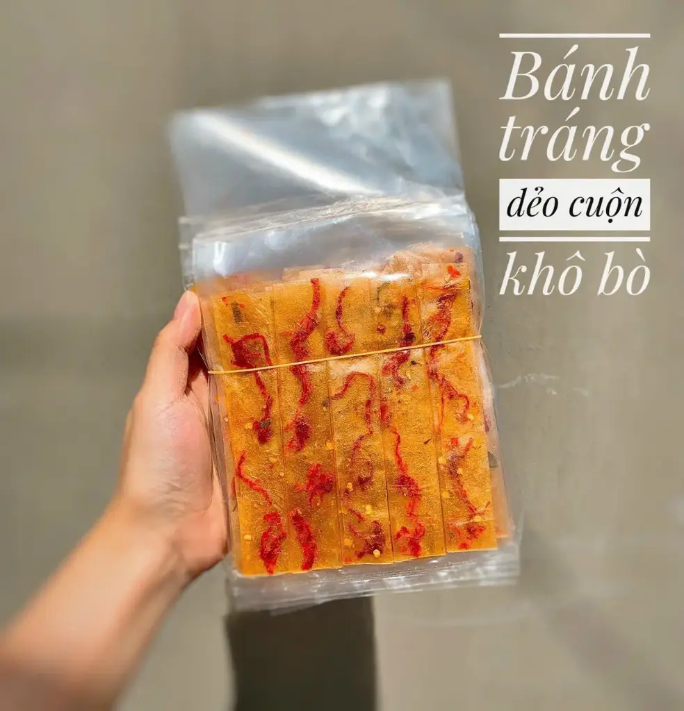 Bánh Tráng Dẻo Cuộn Khô Bò 350G /Soft Rice Paper With Beef Jerky