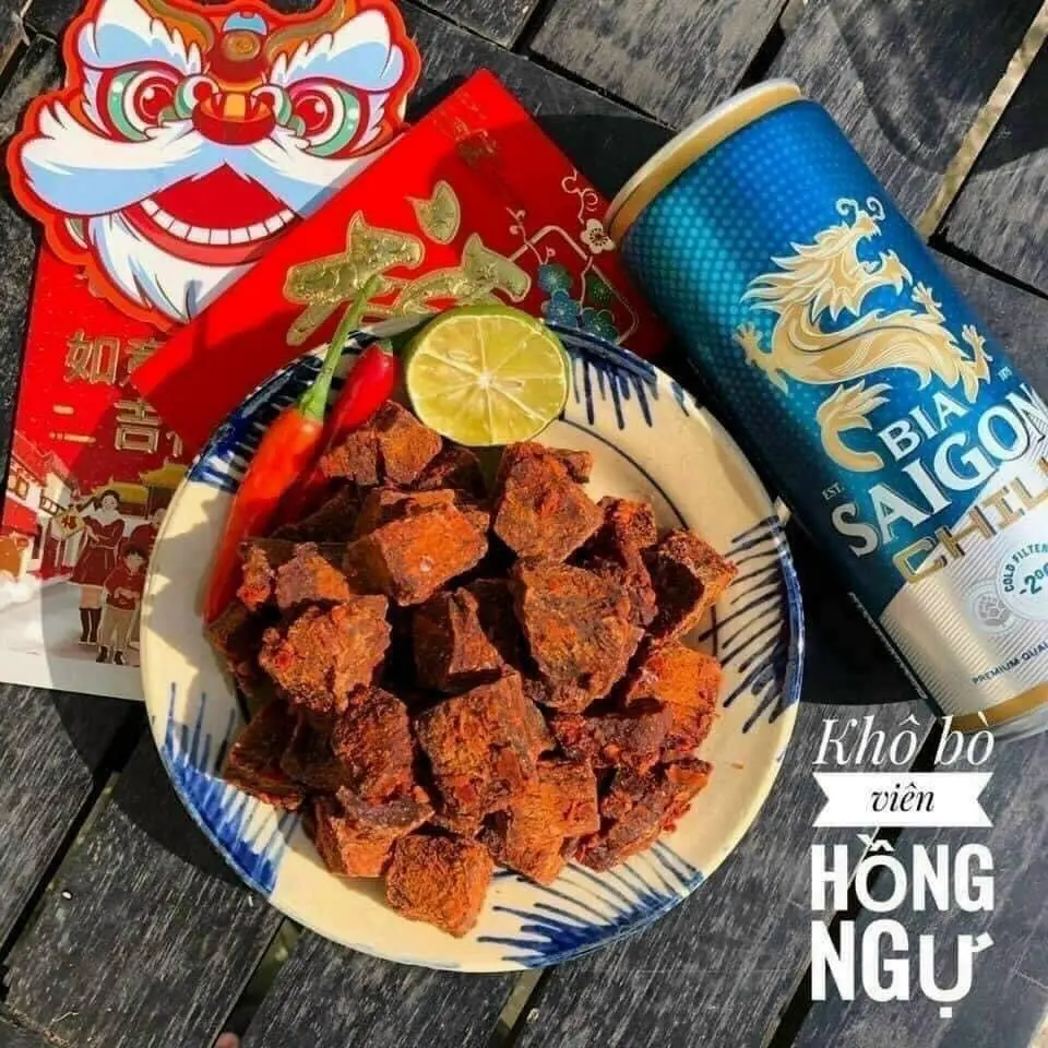 Khô Bò Viên Chay 200G /Vegan Beef Jerky Cubes