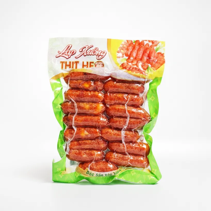 [SL-LAP-HTM-500] Lạp Xưởng Heo Trứng Muối Chay 500G /Vegan Salted Egg Pork Sausage