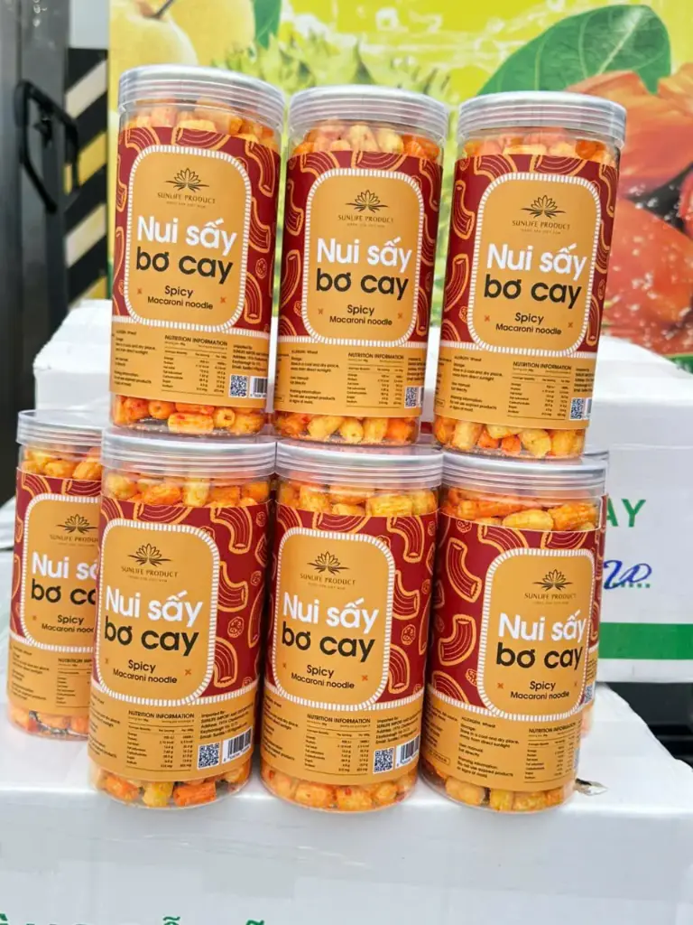 Nui Sen Sấy Bơ Cay 200G /Spicy Macaroni Noodle