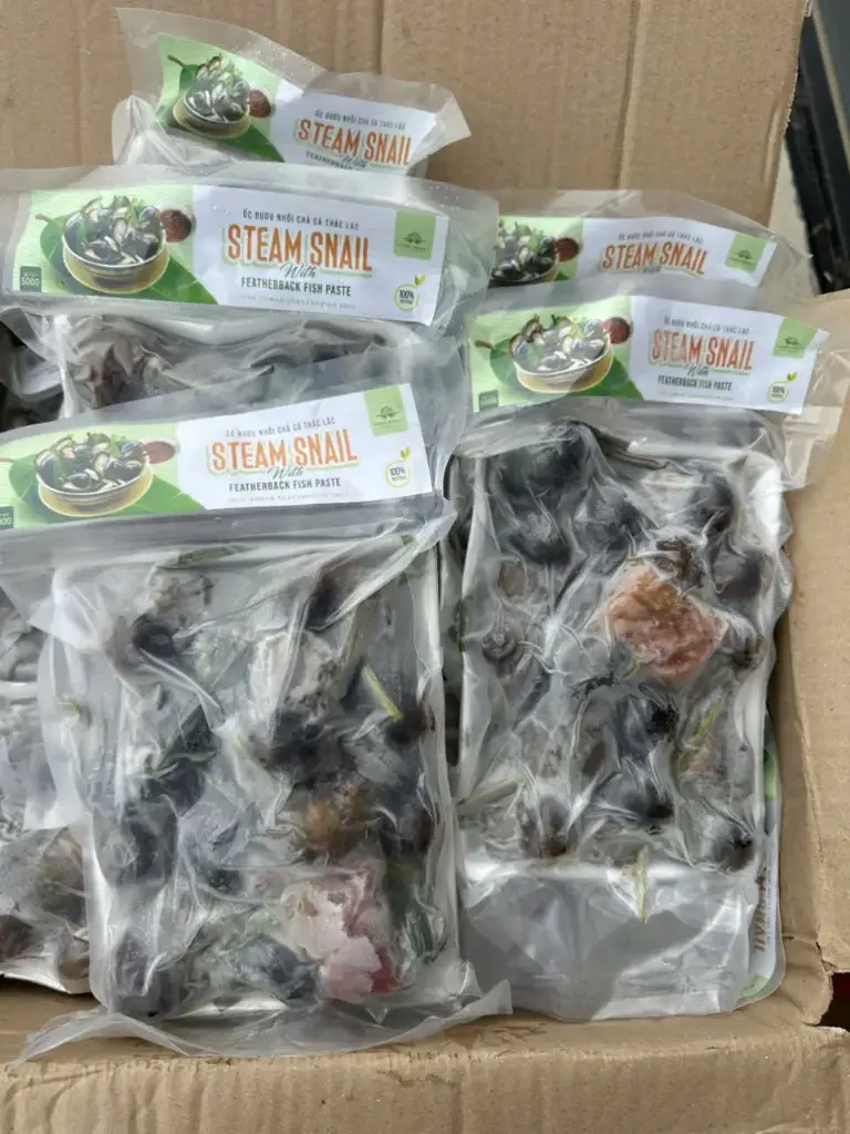 Ốc Bươu Nhồi Chả Cá Thác Lác 500G /Steam Snail With Featherback Fish Paste