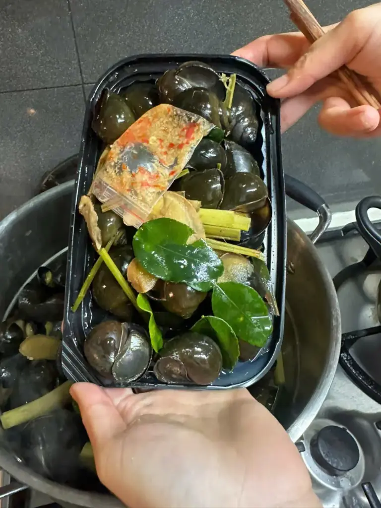 Ốc Bươu Đen Hấp 500G /Cooked Snails