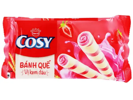 [CSY-BQ-D-126] Bánh Quế Cosy Vị Dâu 126G /Strawberry Wafer Roll