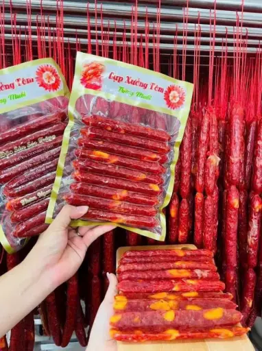 [SL-LAP-TTM-500] Lạp Xưởng Tôm Trứng Muối Chay 500G /Vegan Salted Egg Shrimp Sausage