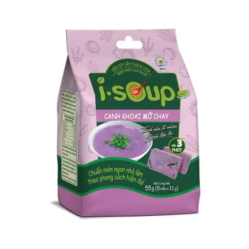 [IS-KMC-55] Viên Canh Khoai Mỡ Chay I-Soup 55G /Purple Yam Soup
