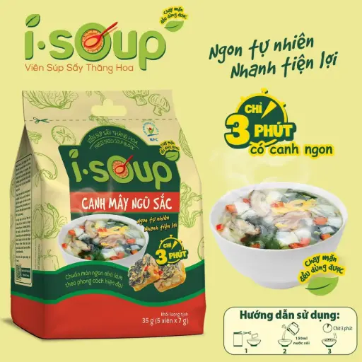 [IS-MNS-35] Viên Canh Mây Ngũ Sắc I-Soup 35G /Mixed Vegetable Soup