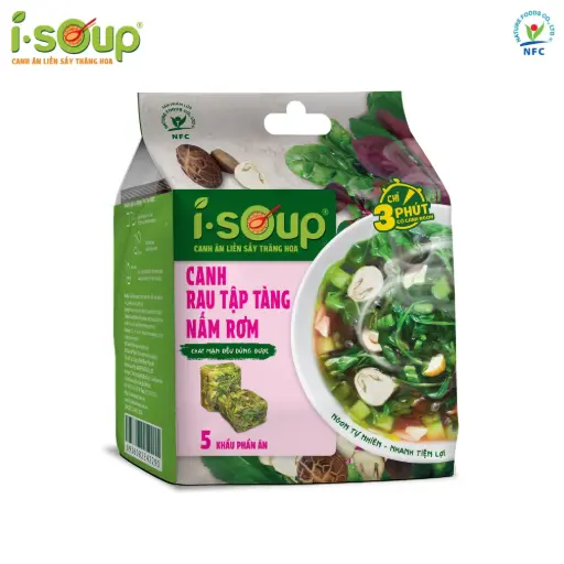 [IS-RTTNR-35] Viên Canh Rau Tập Tàng Nấm Rơm I-Soup 35G /Mixed Vegetables With Mushrooms Soup