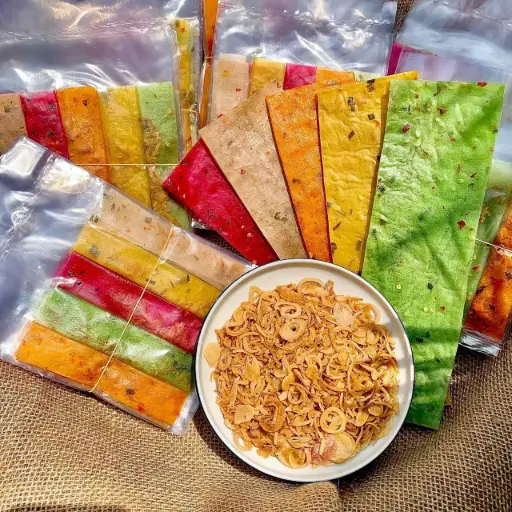 [SL-BTD-CNS] Bánh Tráng Dẻo Cuộn Ngũ Sắc 350G /5 Color Soft Rice Paper
