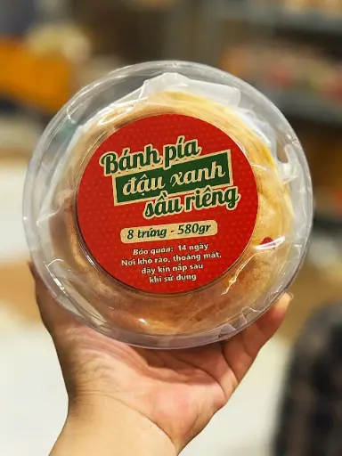 [SL-PIA-DXSR] Bánh Pía Đậu Xanh Sầu Riêng 8 Trứng 580G /Pia Cake